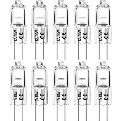 Halogenglühlampen G4 20w 12v T3 Jc-typ, Ersatz Mit 2-stift-sockel Für Landschafts-, Unterbau-, Puck- Und Schienenbeleuchtung, Dimmbar (10er-pack) [energieeffizienzklasse C]