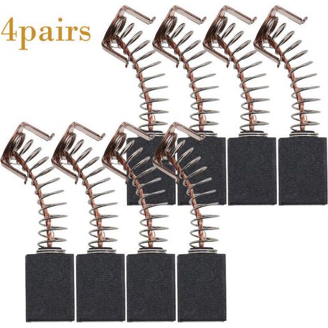 4 Paar Kohlebürsten Für Motoren 12 X 8 X 5 Mm, Kompatibel Mit Winkelschleifern Ws125 Black & Decker G720