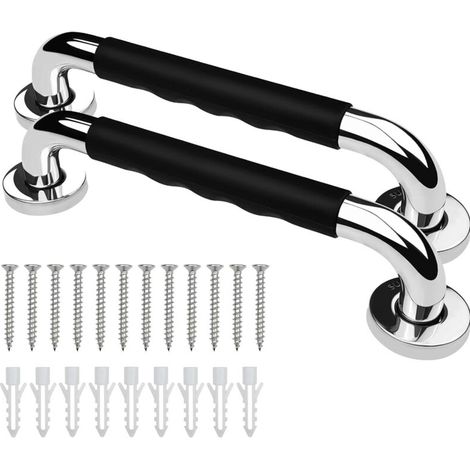 Wc-haltegriff, 30 Cm, 2er-set, Rutschfest, Badezimmer-haltegriff, Dusch- Und Badewannengriff Aus Edelstahl, Haltegriff Für Ältere Menschen/behinderte/kinder/schwangere