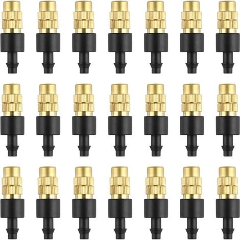 30 Stück Messing-sprühdüsen, Einstellbare Zerstäubungsdüsen, Kupfer-tropfbewässerung, Mikro-zerstäuber 4/7 Mm