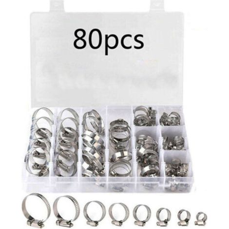 Edelstahl-schlauchklemmen, 80er-packung, Ohrschellen Für Wasserschläuche, Amerikanische Ein-ohr-klemmen-set