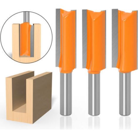 3er-set 8 Mm Schaftfräser, Holzfräser, Verlängerte Fräser, Abrichtfräser, Gerade Schaftfräser