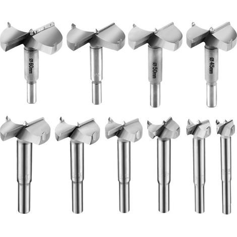 Holzbohrer Für Bohrmaschine – 10-teiliges Set, 15–60 Mm – Hartmetallspitze Für Präzises Bohren – Kompatibel Mit Stand- Und Elektrobormaschinen