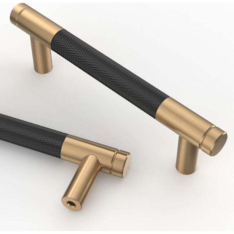 10er-pack Möbelgriffe 96 Mm – Schwarz-gold Metalllegierung – Einfache Montage Mit Schrauben – Für Büros, Schubladen, Schränke - Uk0026