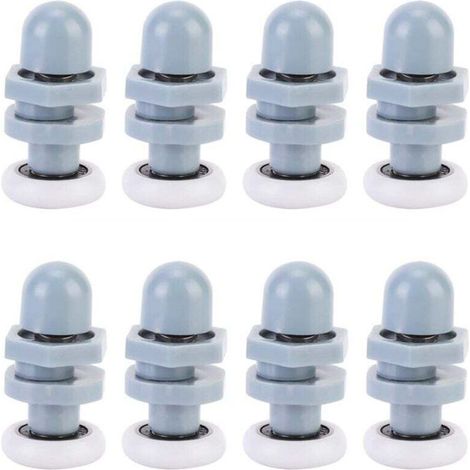 8 Stück Langlebige Kunststoff-duschtür-läufer, Gleitschienen-rollen Für Badezimmer-glas, Ersatzteile (20 Mm)