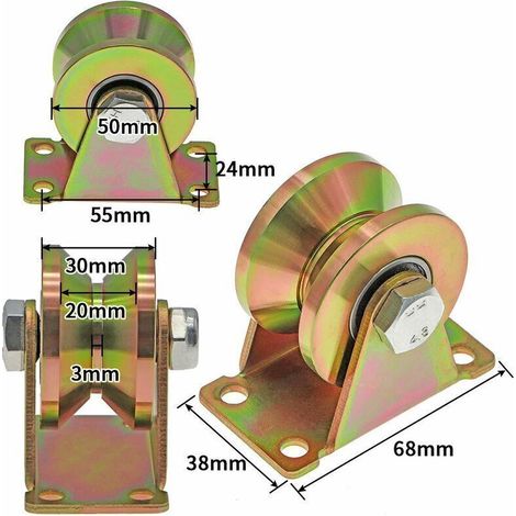 2 Stück V-nuten-rollen, Rollen Für Schiebetore 50mm, Stahlrollen Mit V-nut, Für Schiebetore, Tragfähigkeit 270kg Pro Rolle