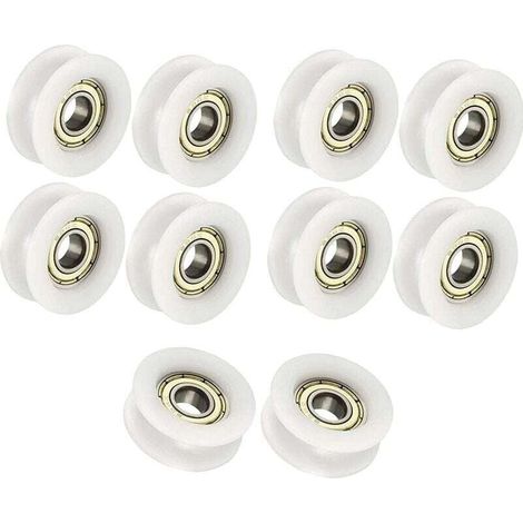 Kugellager 6x24x9mm Weiß U-förmige Nut Führung Rolle Kugellager Für Möbel Rollen 10er-pack