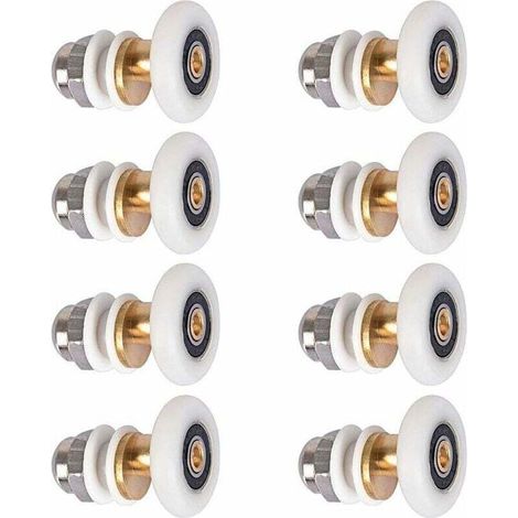 Duschwagentüren-rollen 27mm – 8er-pack Nylon- Und Kupferrollen – Für Schiebe- Und Gebogene Türen – Einfache Installation