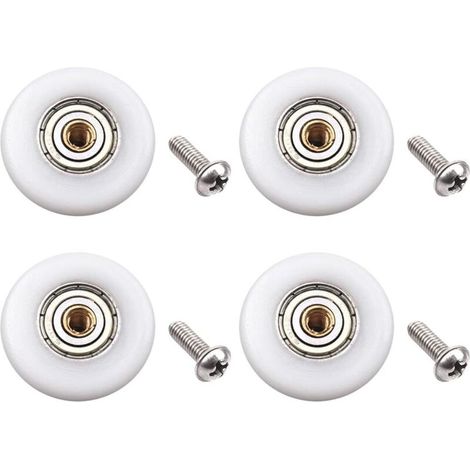 Satz Mit 4 Duschabtrennungsrollen – Räder Aus Kupfer Und Pom – Durchmesser 23 Mm – Befestigung Mit M4-schrauben – Für Türen Mit Einer Dicke Von 4 Bis 6 Mm