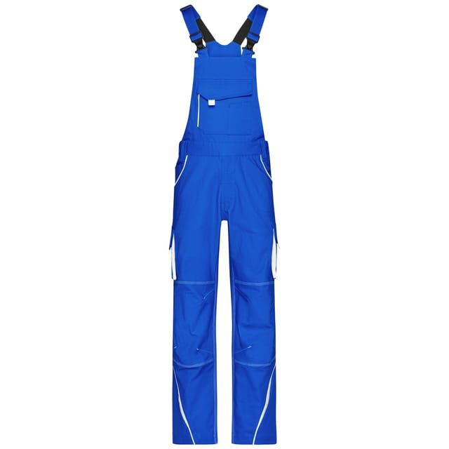 James&nicholson - Funktionelle Latzhose JN848 Gr. 56 royal/white
