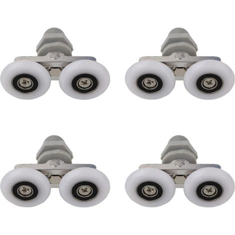Doppelrollen Für Duschtür 19mm – Aluminiumlegierung Und Abs – Glasstärke 4 Bis 6mm – Satz Mit 4 Ersatzrollen