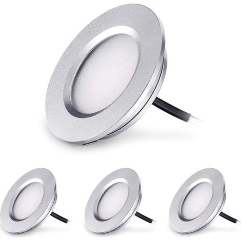 Fei Yu Led Einbaustrahler Extra Flach 3w 12v Led Eingebaute Deckenleuchte Rund Dimmbar 240 Lumen Warmweiß Ip44 Für Badezimmer Wohnzimmer Kabine, Boot Auto 4er Pack [energieklasse A++]