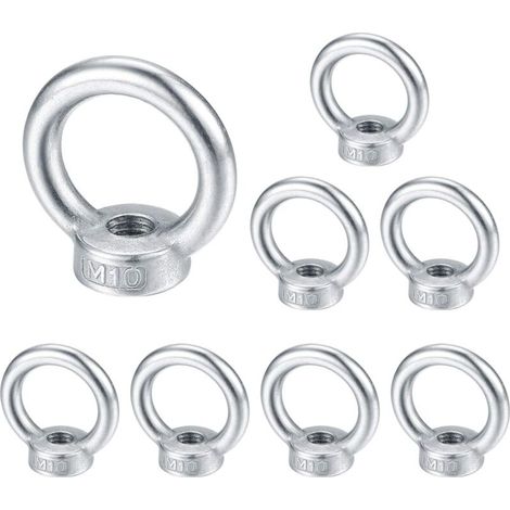 Edelstahl-ösenschraube M10 Aus Edelstahl 304 – Tragfähigkeit 260 Kg – Für Feuchte Umgebungen – 8er-pack