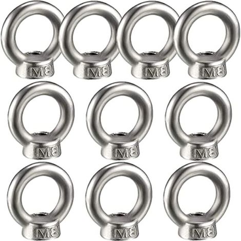 10 Stück Hebeösenmuttern, Weibliche Ringmuttern Aus Edelstahl 304 Für Hebezwecke, M8