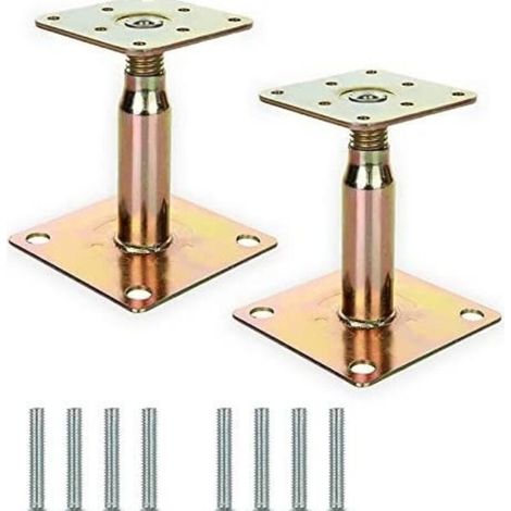 Set Aus 2 Verstellbaren Stützspindeln, 10 Bis 16,5 Cm, Mini-gewindestützen Für Treppen, Vordächer, Dachbalken, Galvanisiert