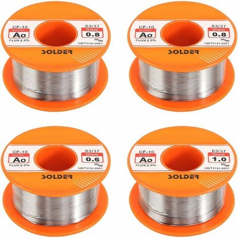 Lötzinn, 4 Stück Lötdraht Mit Kolophoniumkern, Lötspule Mit Flussmittel (0,6/0,8/1 Mm)