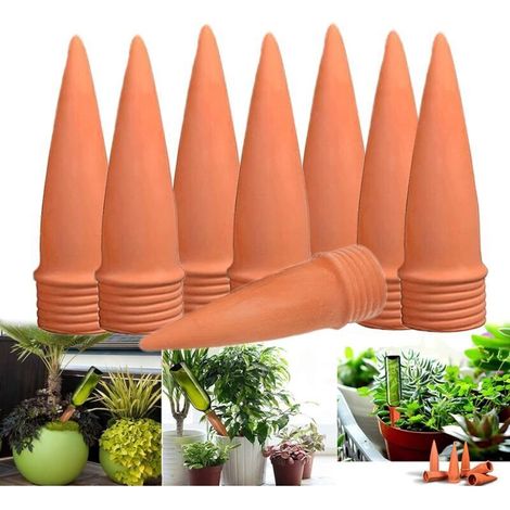 Tropfbewässerung Flasche, 8 Stück Terrakotta-tropfbewässerung Automatische Pflanzenbewässerung Automatisches Bewässerungssystem Für Garten Und Haus (kegelform)