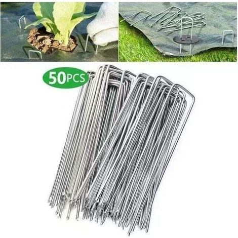 50er Set Verzinkte Stahl-heringe Zur Befestigung Von Unkrautvlies - 200x40mm - Ø2,5mm