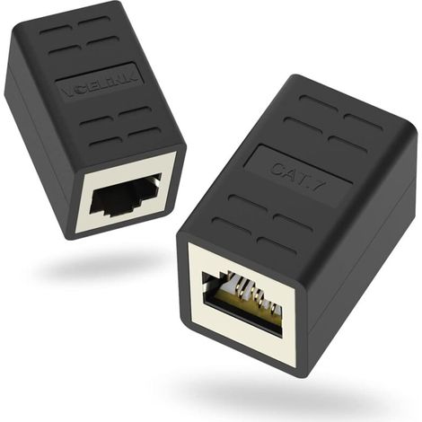 Geschirmter Rj45-koppler Ethernet-verlängerungskabel Cat7/cat6a/cat6/cat5e Buchse-zu-buchse-verbindung 2er-pack