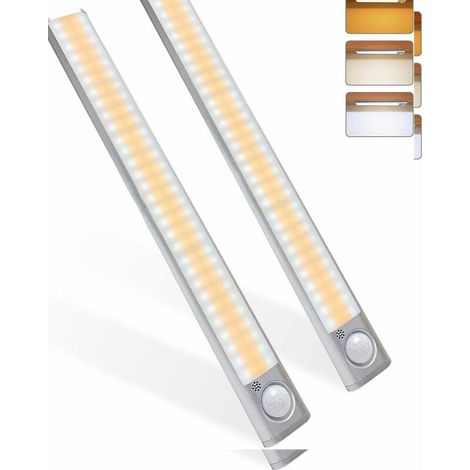 Schrankleuchte 120led, Bewegungsmelder-lampe, Einstellbare Helligkeit Mit 3 Farben, Usb-aufladbar, Kabellos, Geeignet Für Schränke, Küchen, Flure, Garage, Taschenlampe