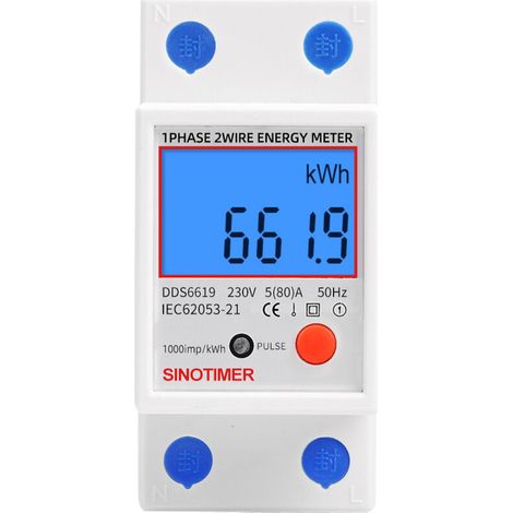 Einphasiger Unterzähler 80a – Spannung 230v – Lcd-anzeige – Echtzeit-verbrauchsüberwachung – Kompatibel Mit Modularen Schalttafeln