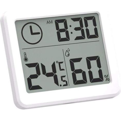 Innenthermometer Digitales Hygrometer Lcd C/f Temperatur- Und Feuchtigkeitsmesser Wecker -10-70c