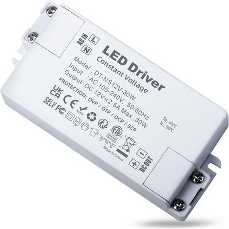Led-transformator 12v 30w, Transformator 220v Auf 12v 2,5a, Ac-dc-niederspannungsnetzteil, Led-treiber Mit Konstanter Spannung, Led-transformator Für Led-streifen, Led-lampen, Einbaustrahler