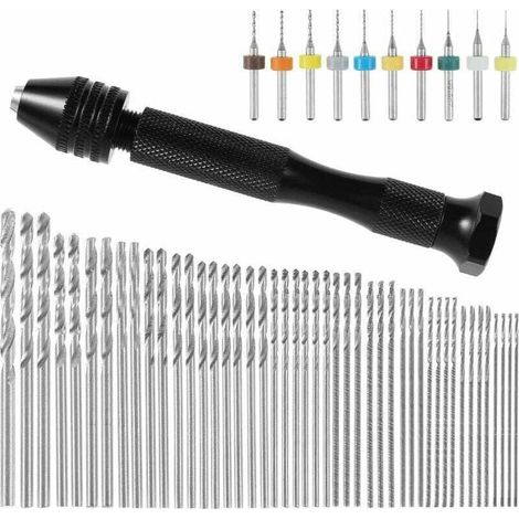 57 Stück Mini-präzisionsbohrer, Stiftfräser, Mini-fräser Für Modellbau, Präzisions-holzbohrer Mit Spannzange, Handbohrwerkzeug, Spiralbohrer 0,33 Mm, Pcb 0,1 Mm–1 Mm