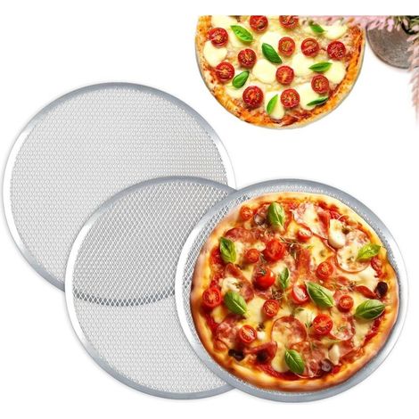 3er-set Pizzarost 33 Cm, Pizzablech Aus Aluminium, Runde Pizzaform Für Pizza, Grillrost