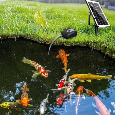 Solar-belüfter Für Teiche, 3,5 W Mit 4000-mah-akku Und Usb, Geeignet Für Gartenteiche Und Aquarien (schwarz)