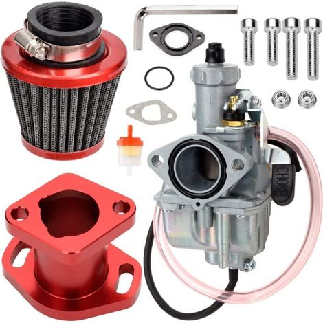 Vm22 Vergaser 26 Mm Für Predator 212 Cc 196 Cc Coleman Ct200u Bt200x Mini Bike Kt196 Kart Gx160 Gx200 6,5 Ps Klon-motor Mit 38 Mm Luftfilter Ansaugkrümmer S S Stage 1 Kit Rot