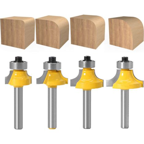 4er-set Runde Fräser Mit Abgerundeten Kanten Und 6-mm-schaft, Hartmetall-fräser Mit Lager Für Holzbearbeitung - Rwoutillage Zubehör Und Verbrauchsmaterialien Für Werkzeuge