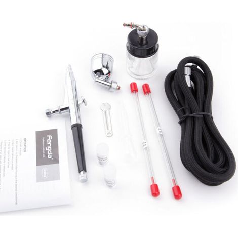 Professionelles Airbrush-set, Doppeltwirkend, Mit 0,2/0,3/0,5 Mm Nadeln Und Düsen Sowie Schlauch.