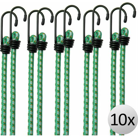 10x Elastische Gummispanner, Gepäckspanner Mit Dehnung 61 Cm X 8 Mm Ø