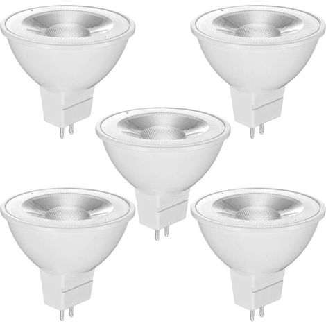 Led-gu5.3-mr16-lampen, 12v, Warmweiß 2700k, 520lm, 36° Abstrahlwinkel, Led-spotlampen 12v, Nicht Dimmbar, 5er-pack