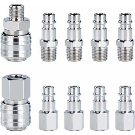 Schnellkupplung Für Kompressor 1/4" Bsp, Pneumatische Kupplung, Luftschlauch-verbindungsset, Stecker Und Buchse, 10 Stück