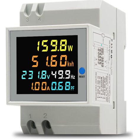 Einphasiger Energiezähler, Digitaler Stromzähler Ac 40-300v 100a, Einphasiger Stromzähler, Wattmeter, Din-schienen-montage, Watt-stundenzähler (kwh), Voltmeter, Amperemeter
