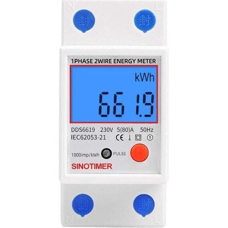 Unterzähler Für Einphasigen Strom, Mid-zertifiziert, 45a Max, Modular, Ein-tarif, Lcd-anzeige.