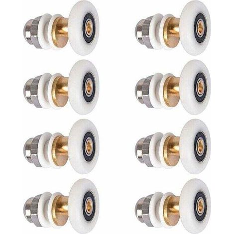 Duschentürrollen, Schiebetürrollen, Duschenturrolle, Ersatzrollen, Raddurchmesser 27 Mm, 8 Stück