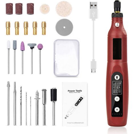 Mini-bohrmaschine Rotierwerkzeug Led Mini-elektrobohrer Kabellos Usb Wiederaufladbar Für Diy, Polieren, Schneiden