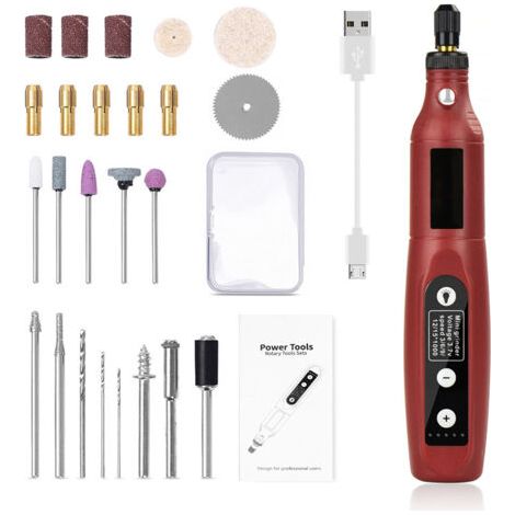 Mini-bohrmaschine Rotierende Werkzeuge Led Mini Elektrische Bohrmaschine Kabellos Usb Wiederaufladbar Für Diy, Polieren, Schneiden