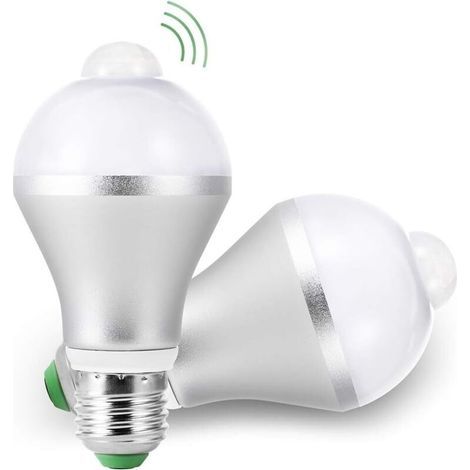 Led-glühbirnen E27 Mit Pir-bewegungsmelder, 15w Intelligenter Lichtsensor 5700k Automatisches Ein/aus, 2er-pack