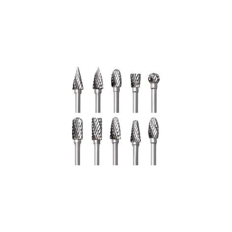 Hartmetall-fräser-set Für Dremel, 10-teiliges Set Mit Doppelschneidigen Rotationsfräsern Und 1/8"-schaft Für Holzschnitzerei, Gravur, Bohren, Polieren Und Metallbearbeitung