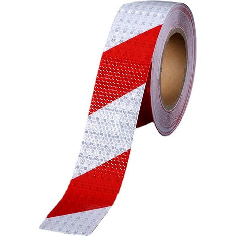 Rot-weißes Signalband, Reflektierendes Klebeband, Warnkleber Für Den Nächtlichen Straßenverkehr, Reflektierender Aufkleber Für Autos, Bodenmarkierung, 5 Cm X 25 M