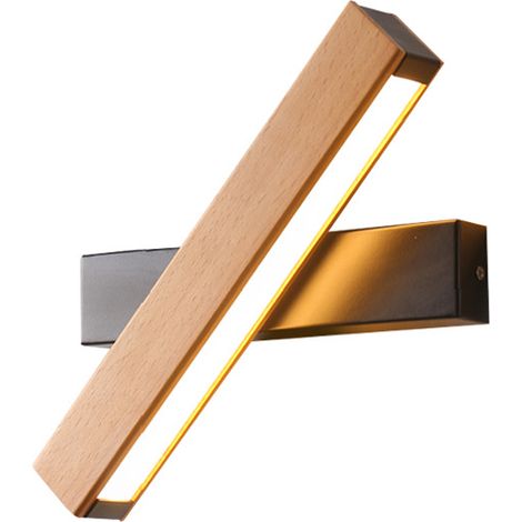 Led-wandleuchte, 4w 400lm Drehbare Holz-innenwandleuchte Um 360°, Warme Weiße Wandleuchte 3000k Für Schlafzimmer, Wohnzimmer, Büro, Flur