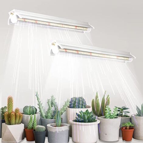 Wachstumslampen T5 Für Zimmerpflanzen, 2er-pack (2 X 10 W), 42 Cm, Vollspektrum-led Mit Reflektoren Für Setzlinge, Wachstumslampen Für Regale.
