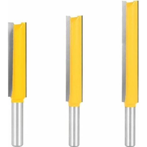 3 Stück 8 Mm Langschaftfräser, Extra Lange Holzfräser, Gerade Schaftfräser Mit 8 Mm X 1/2 Zoll X 50 Mm, 8 Mm X 1/2 Zoll X 63 Mm, 8 Mm X 1/2 Zoll X 76 Mm