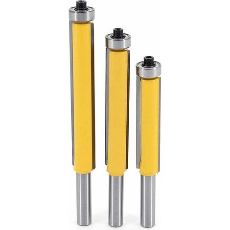 3 Stück Kopierfräser, 8 Mm Schaft Holzfräswerkzeuge Für Heimwerker Mit Oberlager, Extra-langer Holzfräser, Rasierfräser, Gerader Fräser