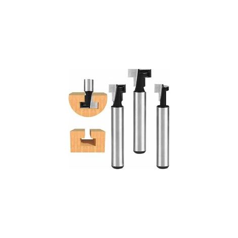 8 Mm T-nut-fräser, T-nut-fräserschaft, 3-teiliger Schaft (7,93/9,52/12,7 Mm) Mit Holzmesser Für Elektrowerkzeuge Und Holzbearbeitungswerkzeuge