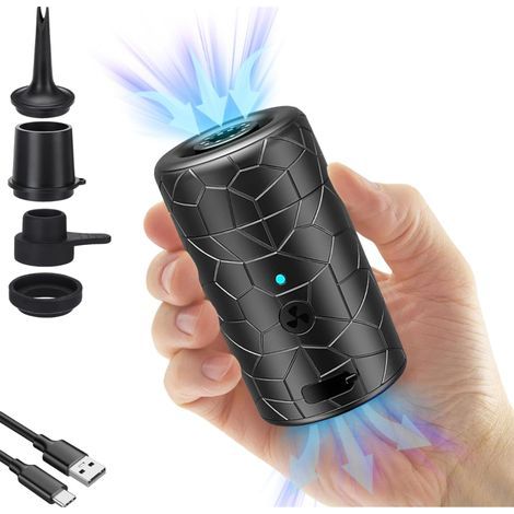 Elektrische Matratzenpumpe 2000 Mah, Tragbare 2-in-1-vakuumpumpe, Kleine Pumpe Mit 4 Luftdüsen, Für Camping Und Pool